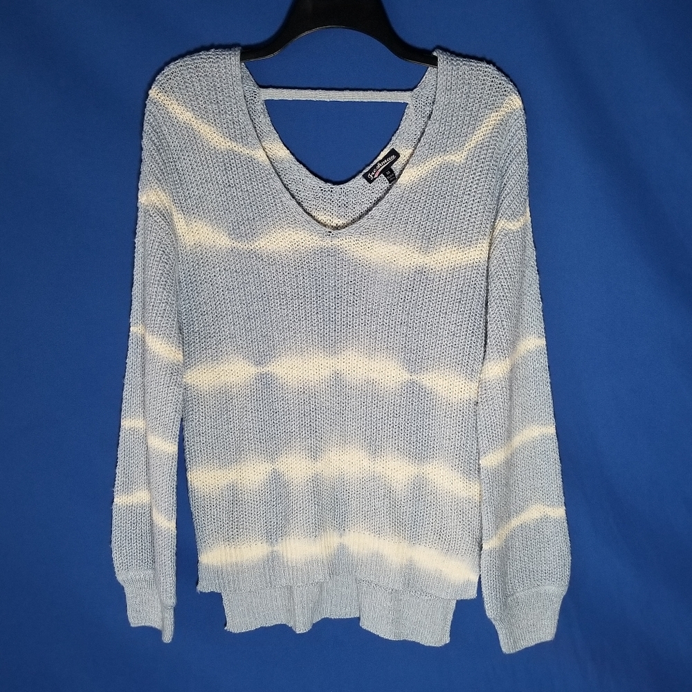 Freshman Juniors' Tie-Dye V-Back Sweater Featuring A unique V-Back Design